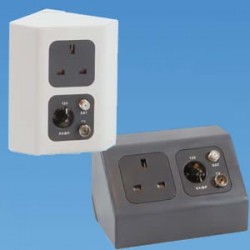 C-Line 2 Way Angled Socket Frame Dark Grey Sockets not included Caravan Motorhome SC120A