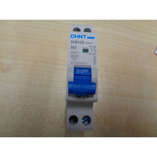 MCBs CHNT NBH8-40H B6 6amp miniature circuit breaker, single pole Neutral MCB Caravan Motorhome SC122T
