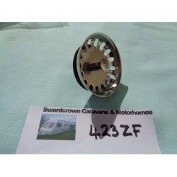Chrome replacement basket plug with rubber seal for 20 - 70mm Sink Drain waste Caravan Motorhome SC423ZF