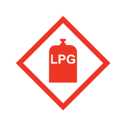 LPG GAS WARNING STICKER CARAVAN MOTORHOME SC91