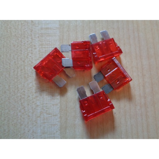 Automotive blade fuse 10amp Red 5 x fuses Caravan Motorhome scFBFB007