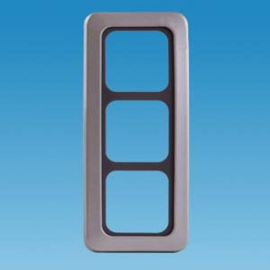 3 way Surround faceplate Gun metal PO277 Caravan Motorhome SC120B3