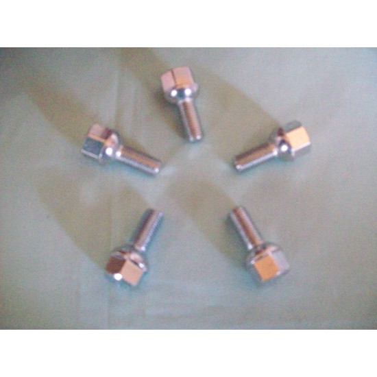 5 x Wheel Bolt Spherical 8.8 rated 12mm thread diameter 19mm head 25mm thread length 1.5 pitch 5 SC153C