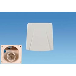 Flush fitting Mains Inlet 240v volt White TAPERED LID Caravan Motorhome SC375B