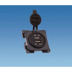 C-Line Twin USB Socket 5 volt 1 amp & 2.1 amp Caravan Motorhome sc120B17