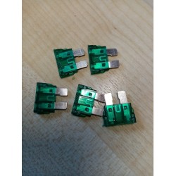 Professional quality automotive 5 x blade fuse 30amp Green CARAVAN MOTORHOME scFB011