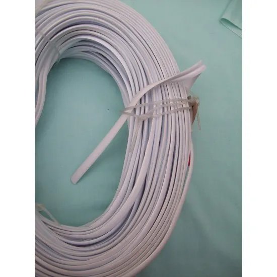 White Herzim PVC Screw Cover Strip 13.5 mm per Mtr curved infill Caravan Motorhome SC247M