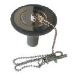 Sink Drain waste 1 1/4 - 3/4 chrome top straight c/w plug chain Caravan Motorhome SC423V