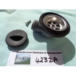 Sink Drain waste 48mm Stainless steel top 26mm 90 ° with plug Caravan Motorhome SC423ZA